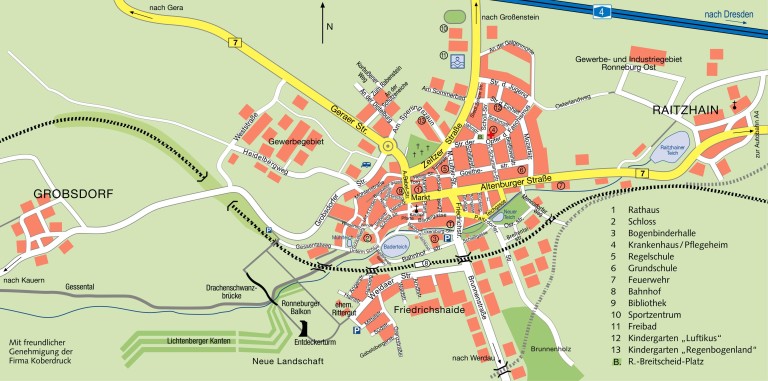 Stadtplan - Ronneburg / Thür.